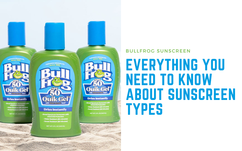 different types of sunscreen